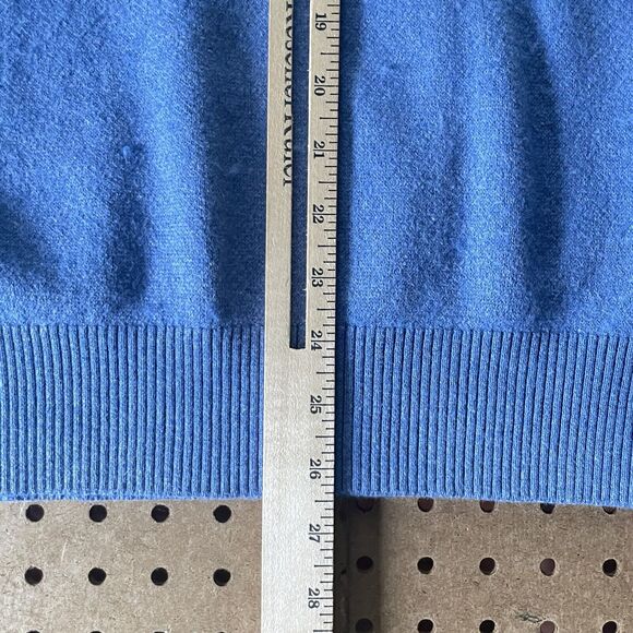 Peter Millar Crown Carmel CC 1/4 Zip Pullover Flannel Wool Blend Blue Large Men - Picture 8 of 9